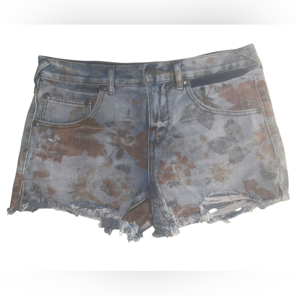 Free People Blue Denim Shorts
